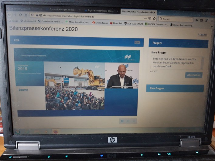 Die Pressekonferenz, hier mit Messechef Klaus Dittrich, wurde auch online übertragen.