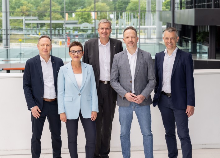 Neues Executive Board bei der NürnbergMesse (v.l.): Dirk Blum, Petra Wolf, Peter Ottmann, Martin Kassubek, Thomas Koch.